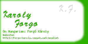 karoly forgo business card